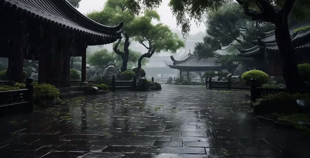 公园录制,自然界的雨滴轻吟和纯净的白噪音